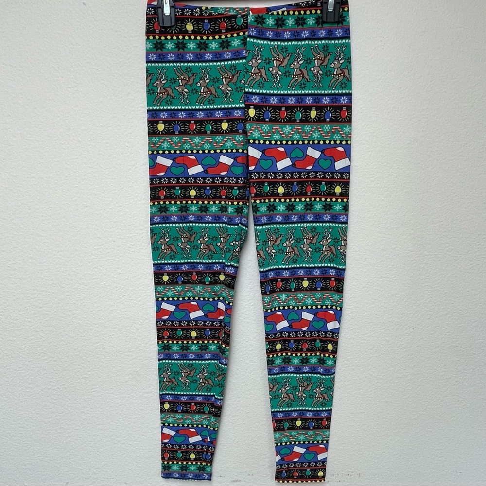 Planet Gold Fair Isle Holiday Leggings - Multicolor, Medium